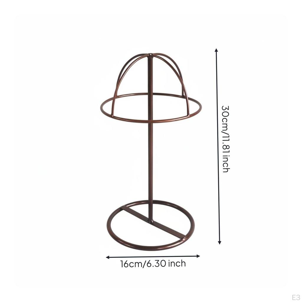 Metall-Hut-Display-Ständer Runde Basis Eisen 30 cm hoch Schwarz 16x30