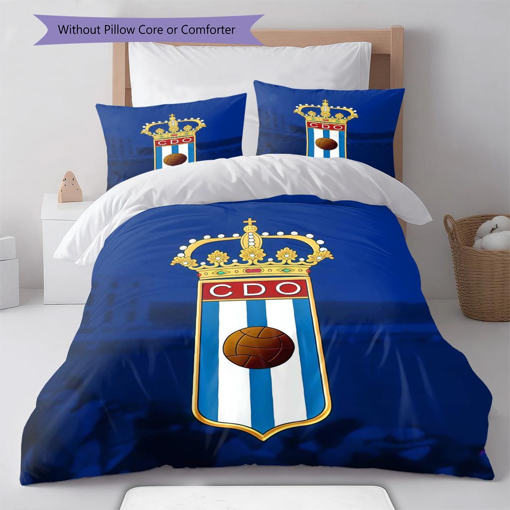 Set Copripiumino Trapuntato Real Oviedo Federa Decorazione per la Casa Regalo di Compleanno (1 * copripiumino + 2 * federa, senza nucleo)