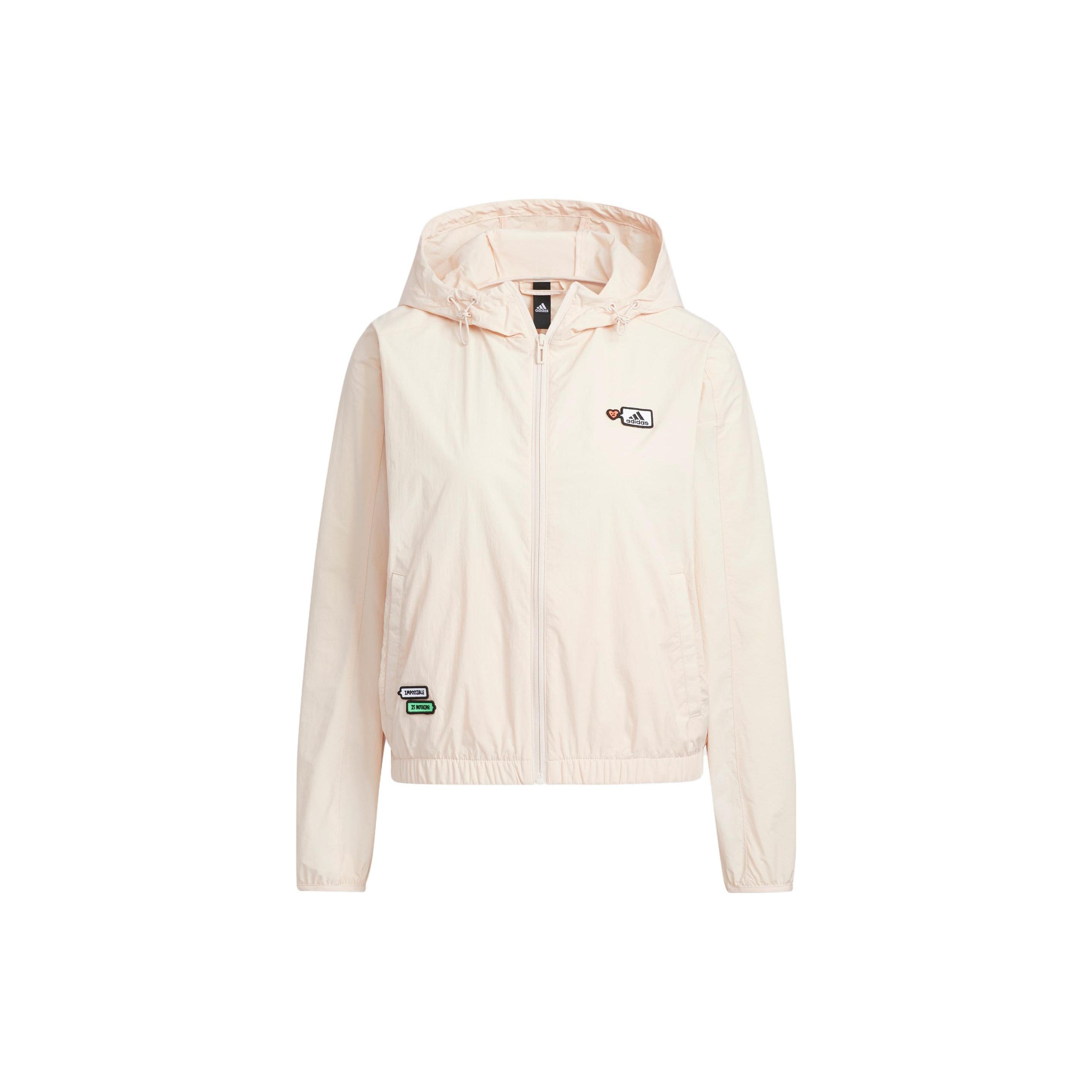 (WMNS) adidas Graphic Woven Jacket Asia Sizing White Women s HY2863 L