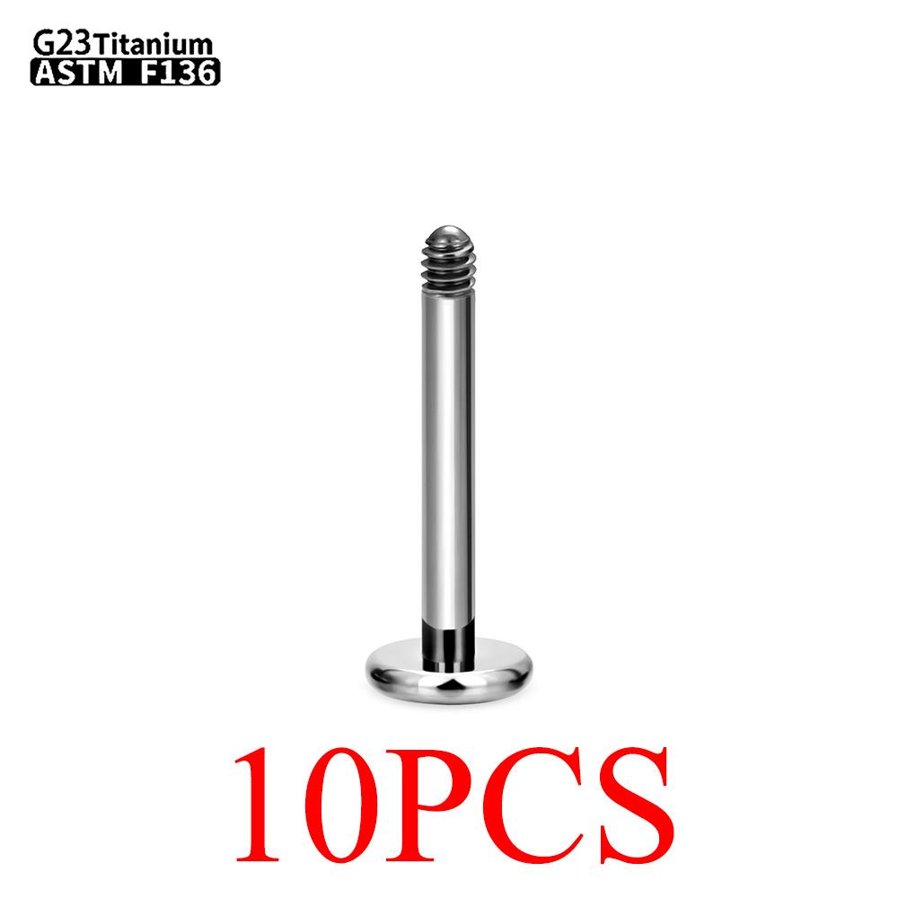 10pcs G23 Titanium Piercing labret Stud Earrings Rod External thread Ear Lips Nose Piercing Jewelry Accessories 1.2x5MM&Earrings&Face