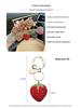 Ceramic Strawberry Keychain with Large Diamond-Style Metal Buckle - Women’s Cute and Creative Pendant