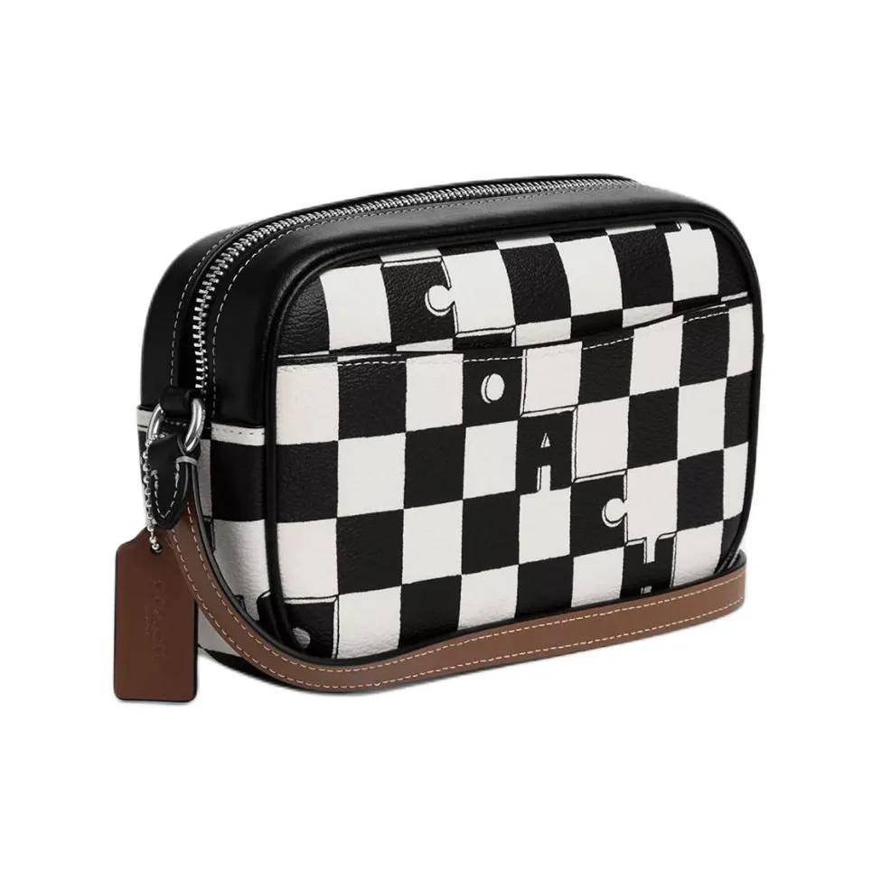 COACH Jamie Canvas Leather Camera Bag , Shoulder Bag , Crossbody Bag Small Women's Black (Unisex) Shoulder Bags CR172 SVA16