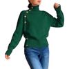 Women's Loose Comfortable Casual Fashion Knit Sweater With Buttons And High Neck