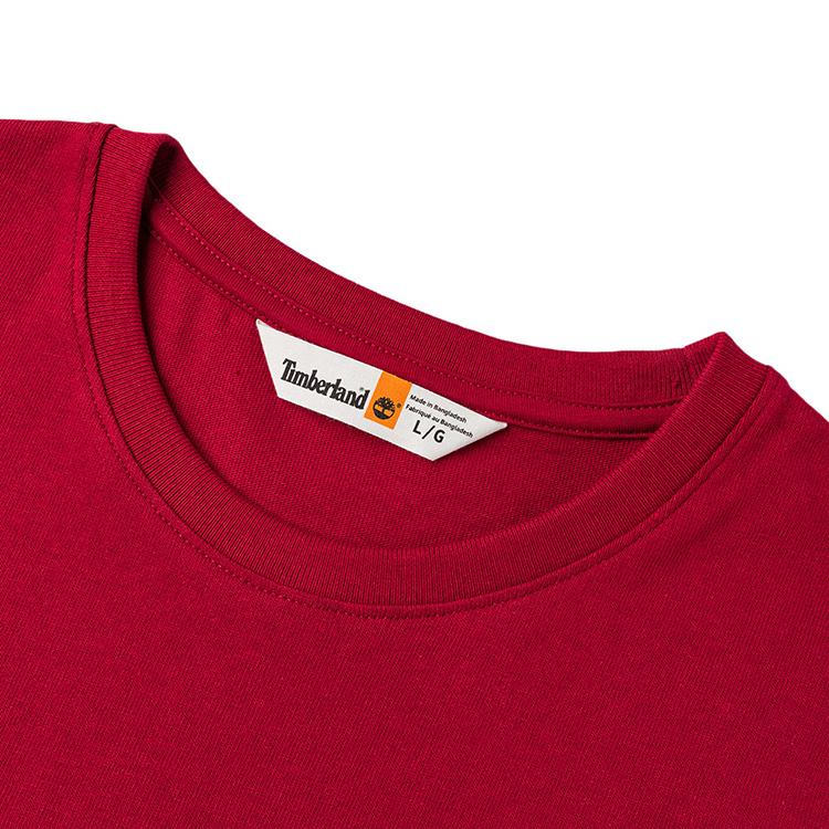 Timberland T-shirt Casual da Uomo a Maniche Corte con Scollo Tondo e Lavorazione a Coste A5MYJAFG