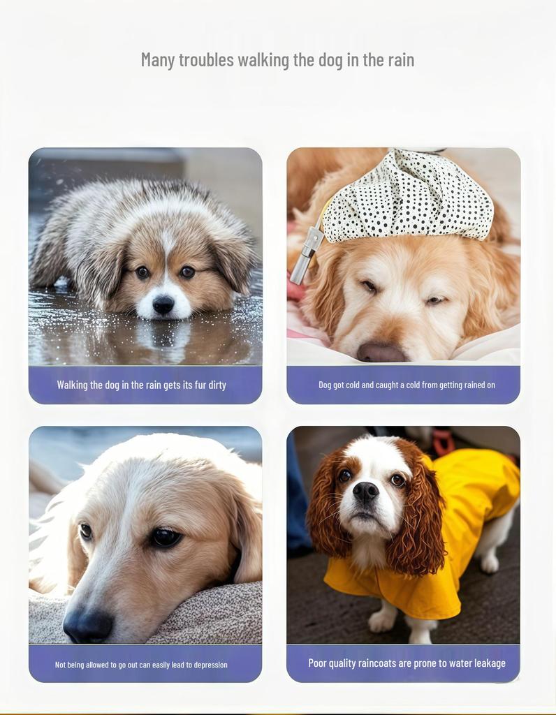 Adjustable Full Coverage Raincoat for Medium to Large Dogs: Golden Retriever, Labrador, German Shepherd - Sealed Seam, Four-Leg Design