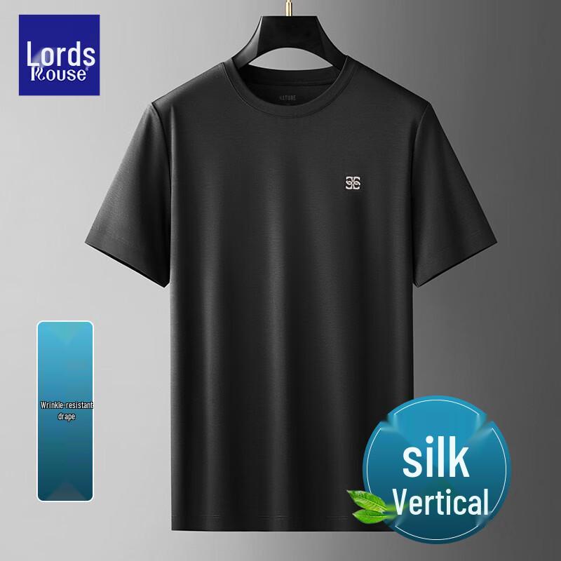 

Luotze Men s Ice Silk Round Neck Short Sleeve T-Shirt 5XL