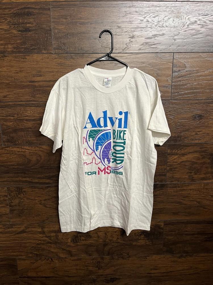 Vintage Advil T-shirt Bike Tour for MS 1995 Single Stitch -L Unisex T-Shirt XXXXL