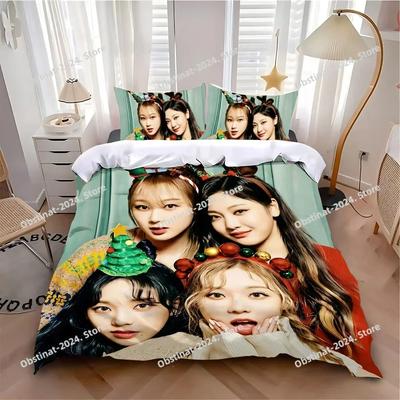 3D K-pop A-AespaS Bedding Set Printed Single Comforter Quilt Bed Cover Duvet Cover Pillow Case 3 Pieces Sets Kids Adult Size