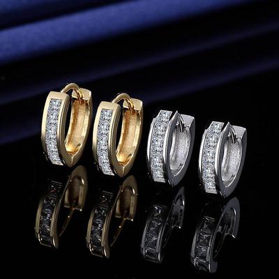 Korean-Style Ear Cuff Earrings: Fashionable European & American Micro-Inlaid Ear Jewelry Clips & Studs