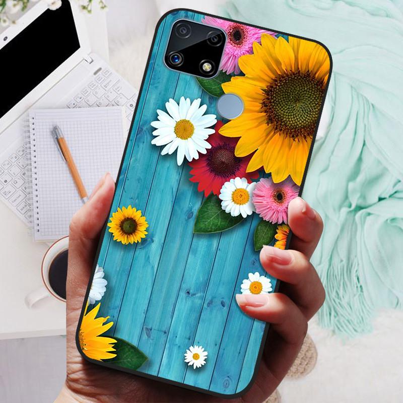 Pro Realme C25s pouzdro Soft TPU silikonový kryt na telefon pro OPPO Realme C25 pouzdro Bumper C25S RMX3195 C 25S nárazuvzdorný kryt Coque