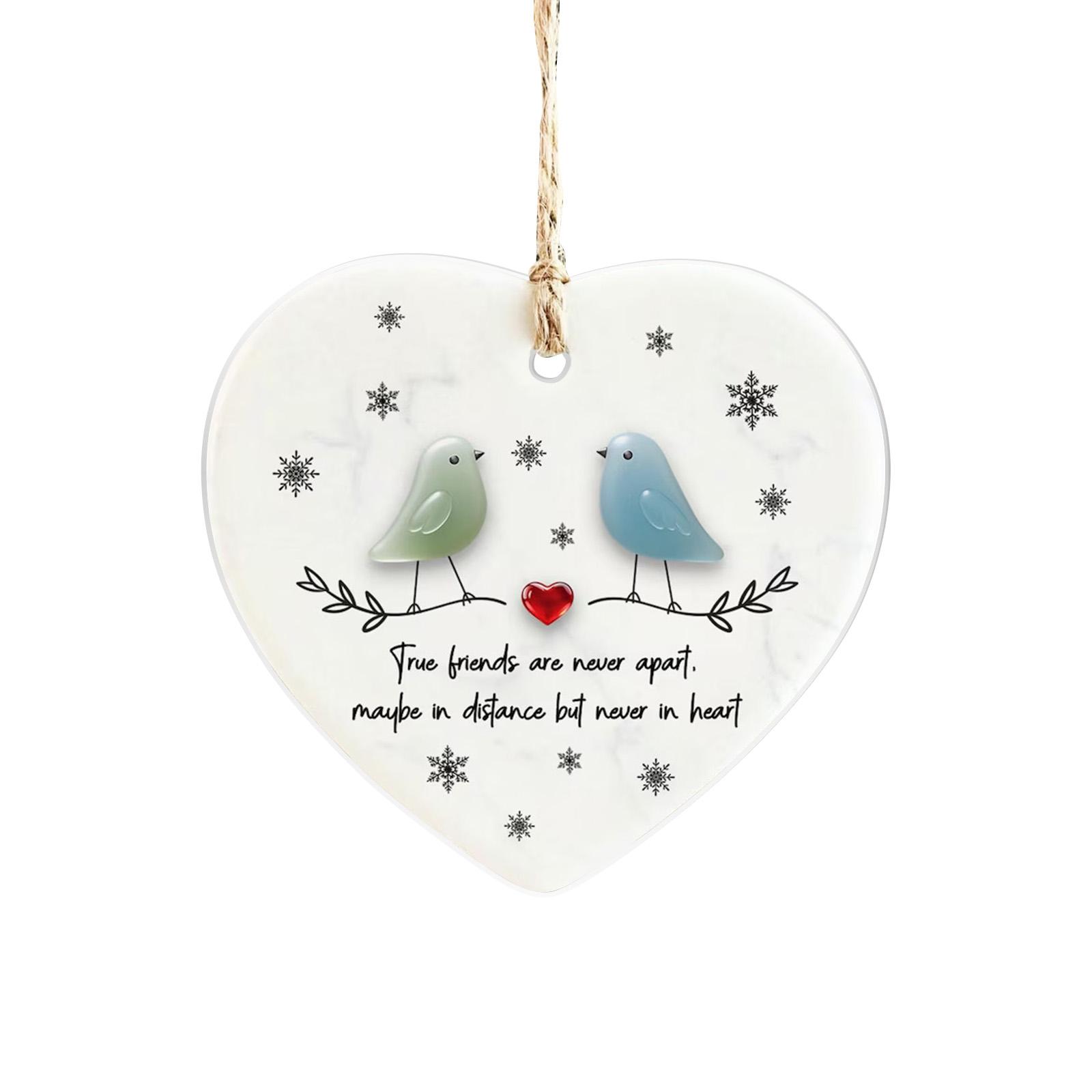 

2D Акриловый Декор в форме Сердца из Морского Стекла, Сувенир в виде Сердца Дружбы, Украшение в виде Сердца Дружбы для Подвешивания на Дерево, One Size