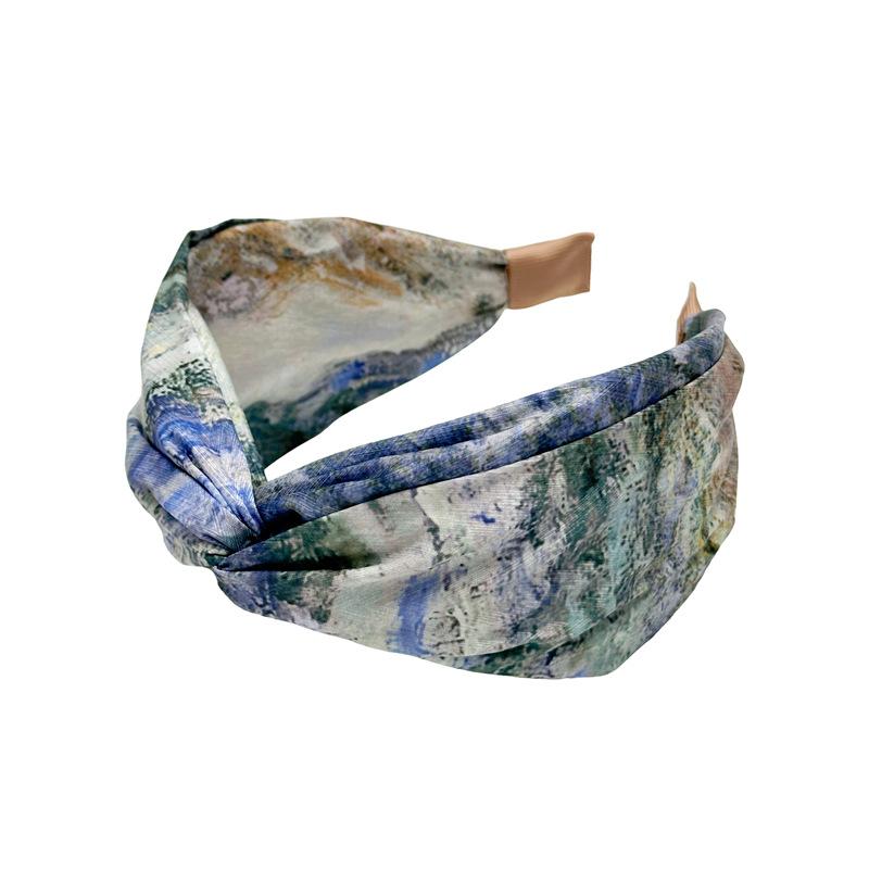 Böhmen Bunter Druck Haargummi Damen Elegant Breites Haarband Weiche Stirnbänder Scrunchies Für Weibliche Party Haaraccessoires Haarreifen