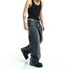 Men's American Retro Wide-Leg High Street Washed Jeans - Loose, Casual, Large-Size Trousers