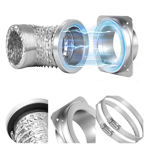 Dryer Vent Magnetic Connector Kit Quick Installation Reinforced Thick Connector Airtight Seal High Temp Metal Dryer Accessories