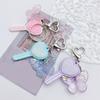 Colorful Resin Keychain Candy Colored Heart Key Butterfly Keyring Phone Charm Jewelry for Fashionable Individuals