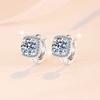 Square Shape S925 Sterling Silver Round Cut 0.5&1ct*2 VVs1 Moissanite Hoop Earring Certificate Engagement for Women