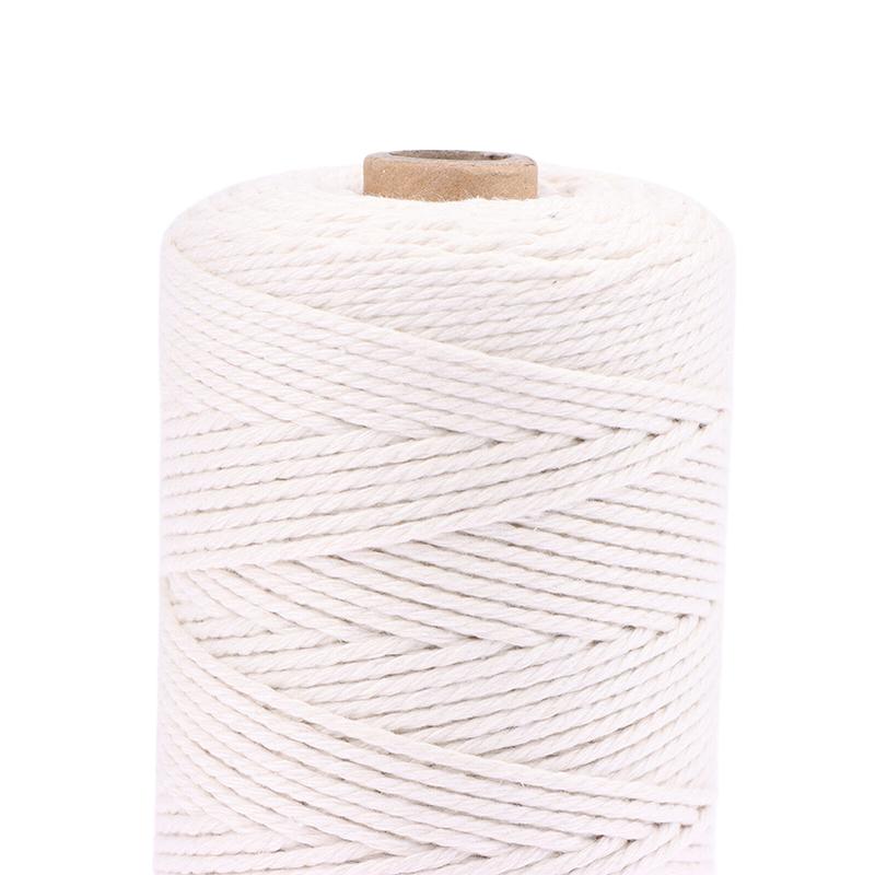 Coarda de bumbac 2Mm * 200M Coarda de bumbac alb Pachet albit Pachet frânghie răsucită poate fi vopsită Tapiserie frânghie bricolaj