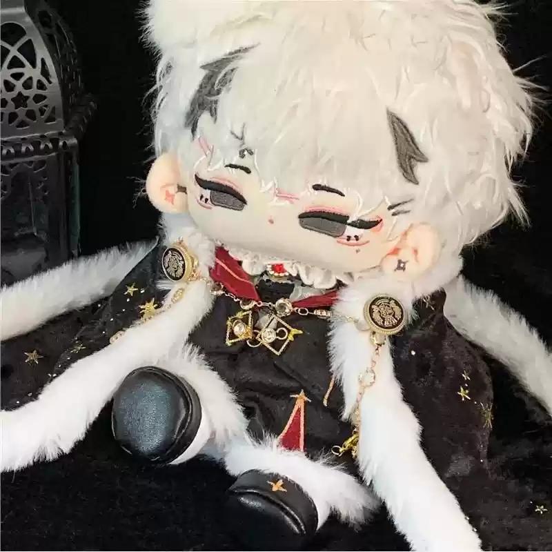 New 20cm Retro Plush Doll Clothes Headwear Coat Pants Shoes Gemstone Red Flame Set Soft Stuffed Plush Toy Dress Up Accessories