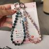 Square Starburst Electroplated Alloy PVC Phone Charm Light-Luxury Crystal Beaded Phone Strap for Women Handbag Pendant Keychain