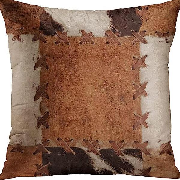 American Retro Linen Peach Leather Velvet Pillow Case Living Room Sofa Office Car Cushion