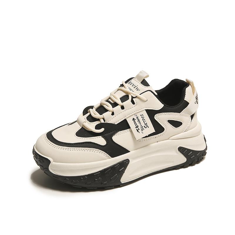 

Thick-soled dad shoes women s 2025 new spring and autumn heightening and showing feet small sports shoes breathable, lightweight and versatile casual 35 чёрный