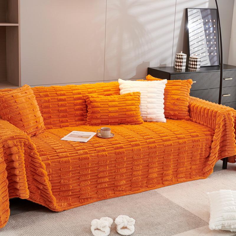 Winter Rabbit Fur Sofa Couch Cover Ultra Soft Slipcover Towel Blanket Thick Universal Furniture Protector Home Decor