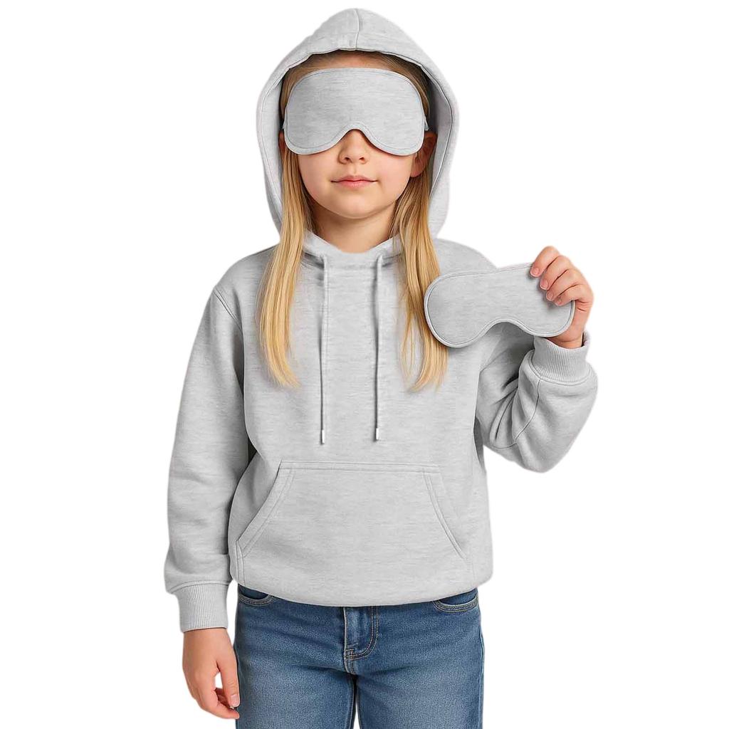 Winter Boy And Girls Solid Color Long Sleeved Hooded Sweatshirt Tops