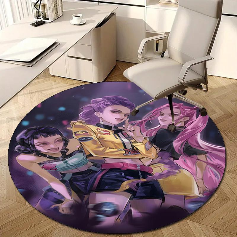 1pc KPop Demon Hunters9 Design Printed Area Round Carpet for Bedroom Living Room Home Decor Rugs Mat Non Slip Mat Rug for Bedside