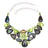 Shiney Labrodorite Peridot Quartz Jewelry Necklace Set 16-18''