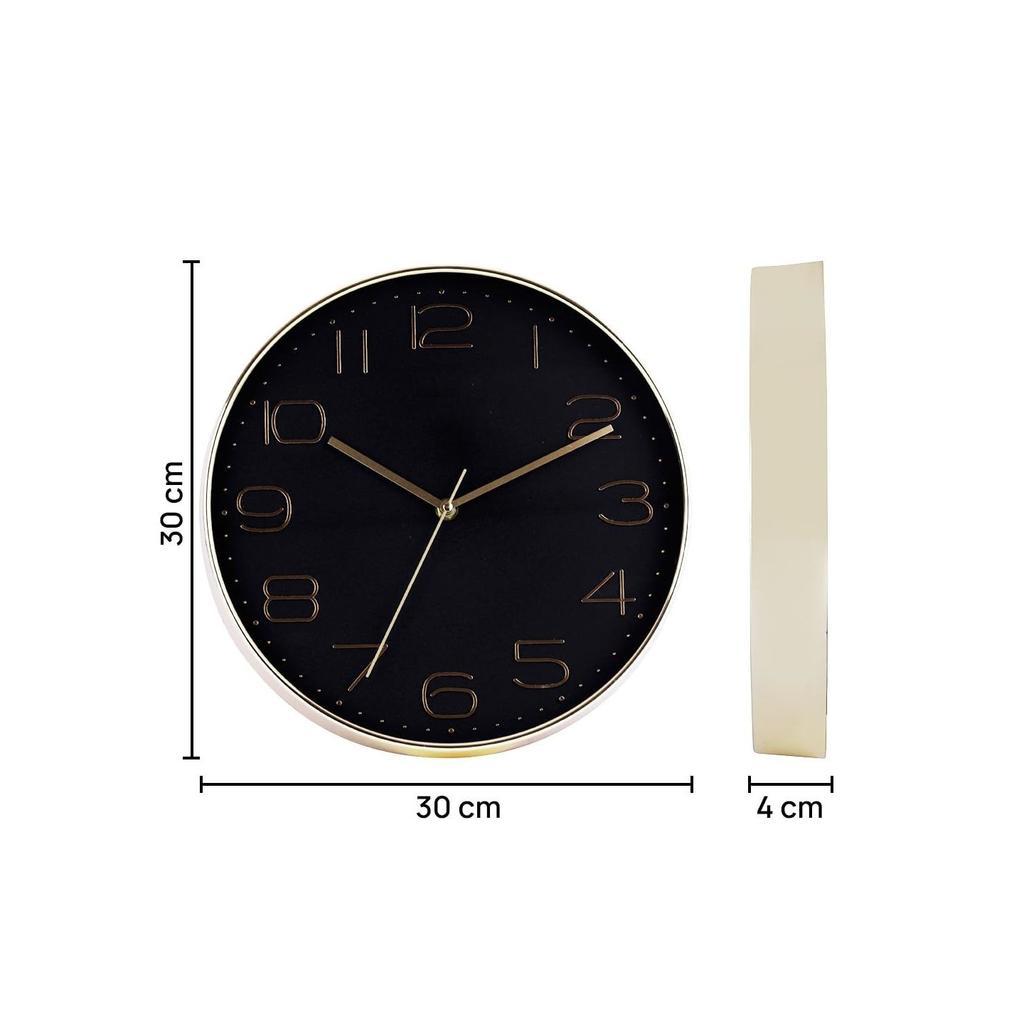 Luxury Finish Modern Wall Clock with Silent Non-Ticking Quartz Sweep Movement – 1pc|12 Inch|Decorative Clock for Home, Office