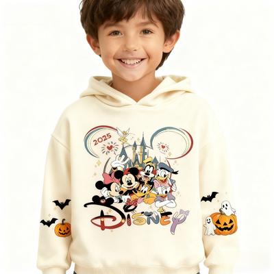 Disney Eltern-Kind-Outfits: Mickey-Familien-Halloween-Hoodies in verschiedenen Farben eignen sich als Geschenk für Kinder im Herbst und Winter.
