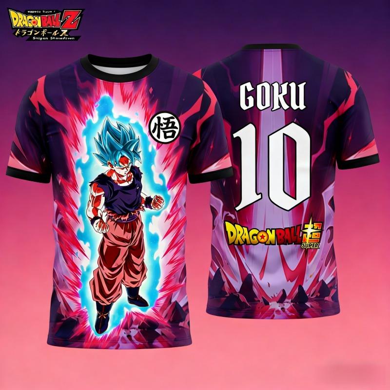 Vintage Dragon Ball  Oversized T-shirt 2026 Summer 3D All Over Print Goku SSJ4 & Rose with Divine