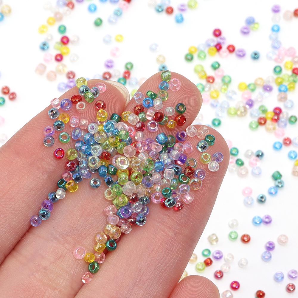 2mm Transparent Iridescent AB Glass Seed Beads for DIY Bracelets