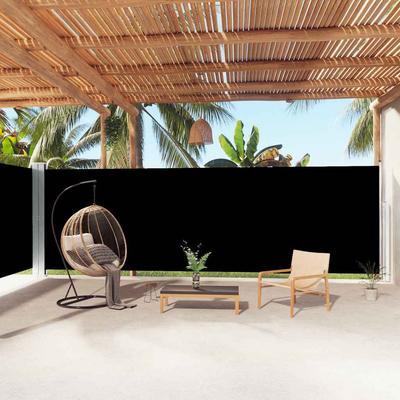 Vidaxl Foldable Side Awning, Black, 200 X 1000 Cm
