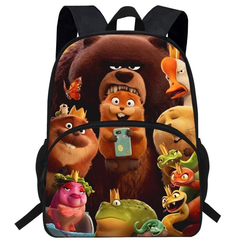 Zaino Scolastico Leggero per Bambini con Cartoni Animati, Zaino a Spalla Doppia con Supporto Ergonomico per la Schiena, Tessuto Oxford, per la 1ª-2ª Elementare
