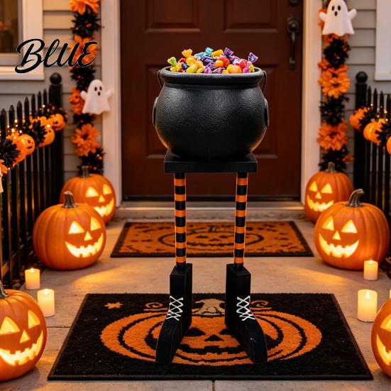 Spooky Party Supplies Inch Witch Halloween Candy Cauldron for Home Bowl 20 Leg Dish Bucket Reusable Haunted House Props