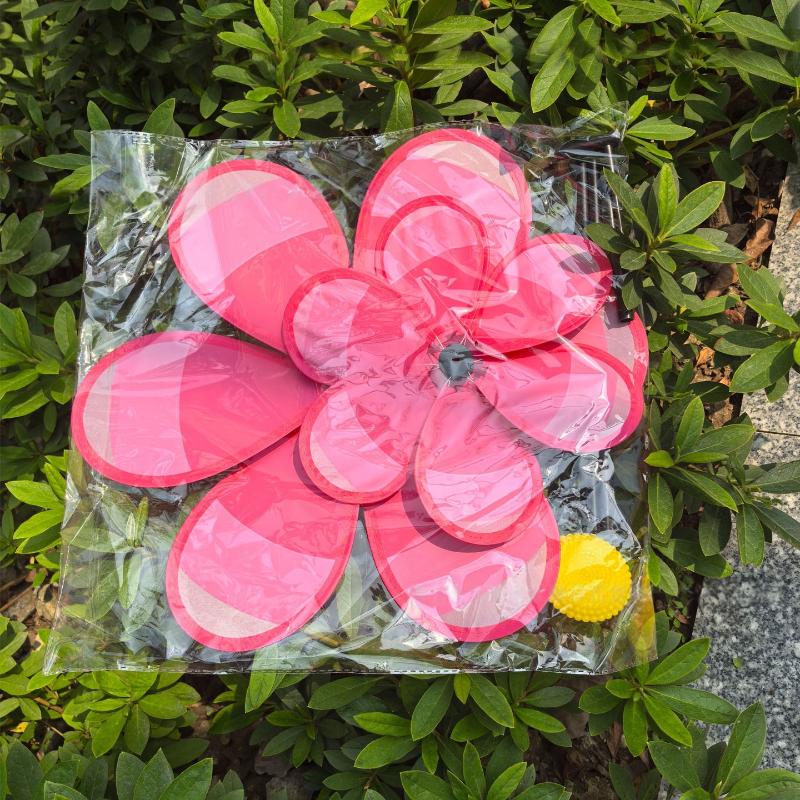 1Pcs Double Layer Fabric Rainbow Windmills Wind Spinners For Home Garden Diy Kids Outdoor Activities Layout Pinwheels Toys