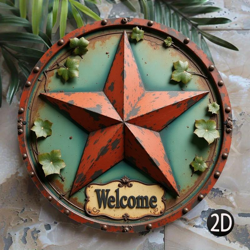 2d Flat 20*20cm Wooden Signs, Wooden Star Logos, Unique, Durable and Easy To Hang Wooden Decorations Suitable for Bedrooms, Kitchens, Restaurants