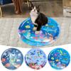 Tappeto Gioco Acqua Sensoriale per Gatti Tappeto Gioco Acqua Ispessito con Pesci Tappetino Gioco Sensoriale Acqua per Animali Domestici Tappetino Estivo per Animali Domestici Il Cuscino Posteriore