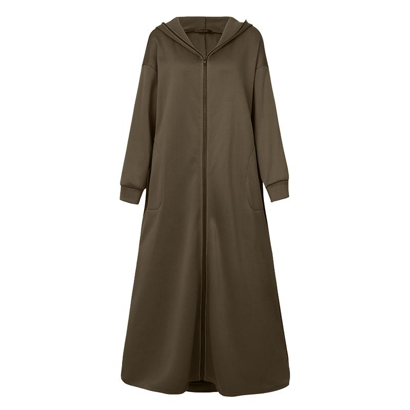 ZANZEA Women Oversized Hoody Hooded Long Jackets Autumn Winter Casual Zipper Hoodies Sweatshirt Coat Outwear