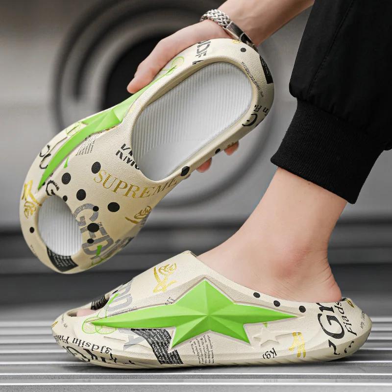 New Men Sandals Shoes EVA Lightweight Sandles Unisex Shoes for Summer Beach Beach Flip Flop Breathable Soft Bottom 36-45