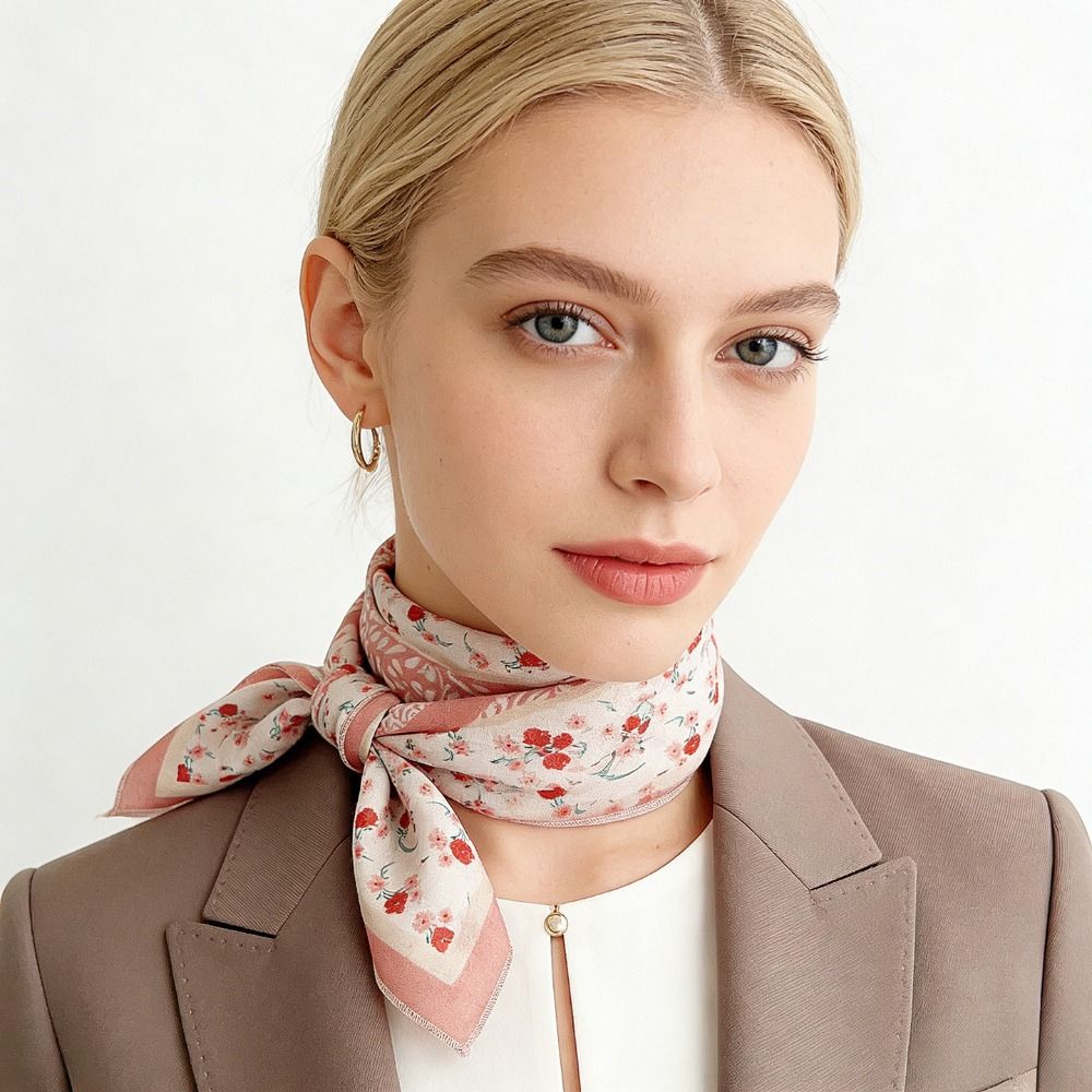 Breathable Cotton Square Scarf Korean Small Scarves Elegant Square Handkerchief  Beach