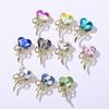 10PCS Crooked Heart Nail Art Charms Translucent Nail Jewelry Manicure Charms  DIY Decoration