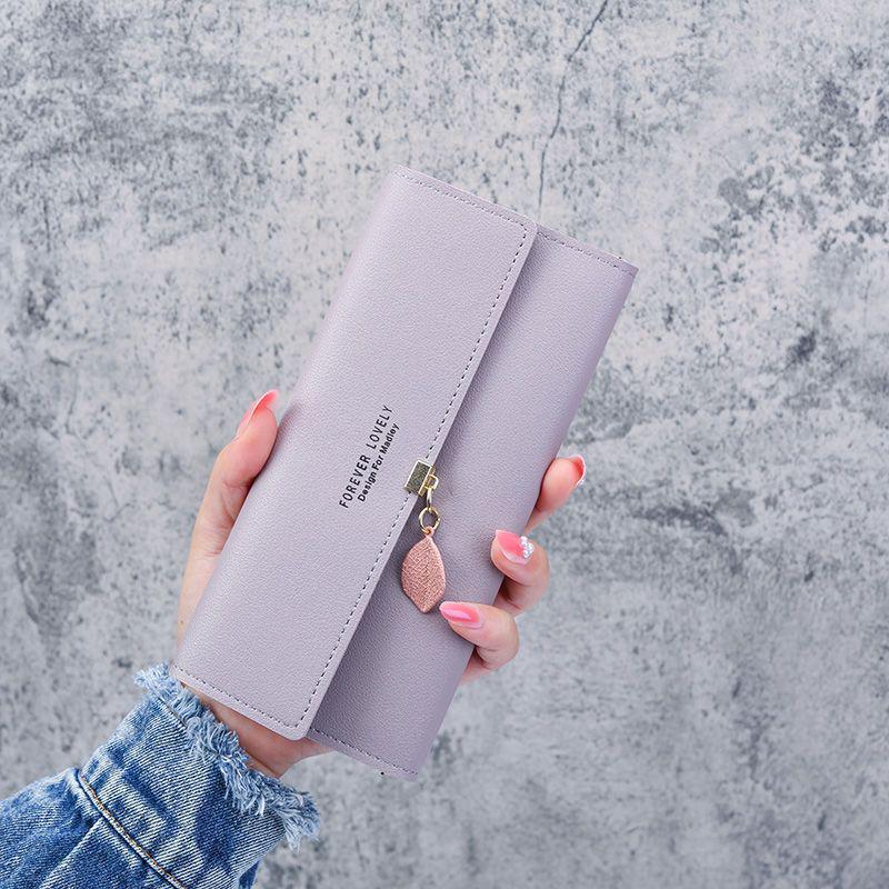 Women's Tri-fold Long Wallet: Student Coin Purse with Multi-Card Slots & Large Capacity