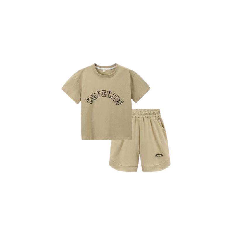 

Летний комплект одежды для мальчиков-подростков, детский костюм для девочек, футболка с надписью и шорты, детский спортивный костюм из 2 предметов, верхняя и нижняя части с коротким рукавом 120