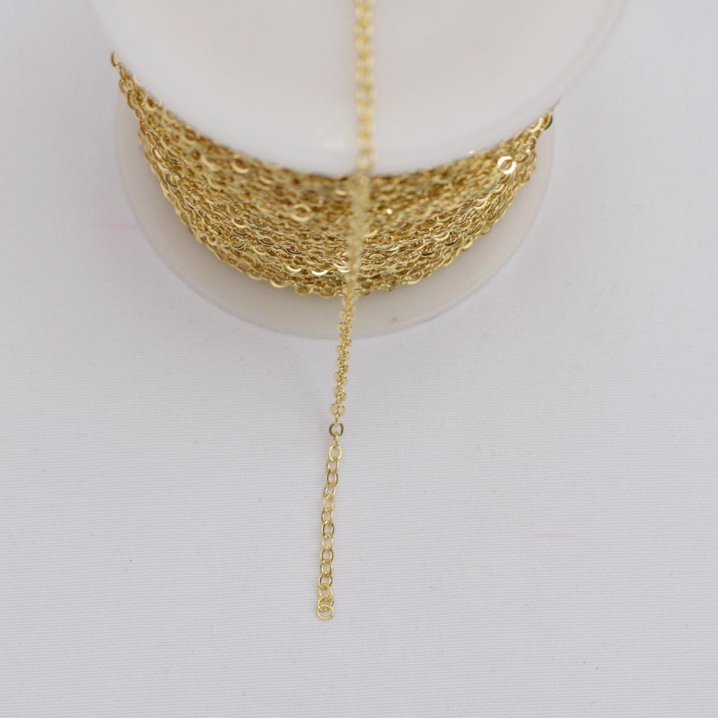 1m 14K Gold Bag Color-Preserving O-Chain Copper Flash Chain Diy Handmade Work In Progress Bracelet Necklace Tail Chain, Chain Material
