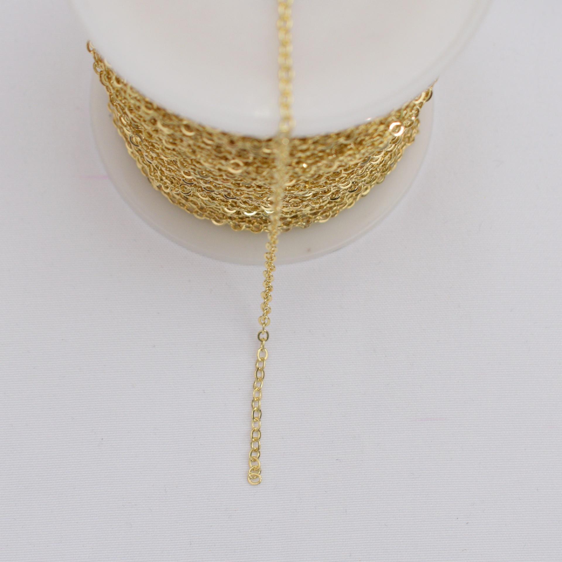 

1 м 14-каратного золота сумка цветосберегающая О-образная медная цепочка с бриллиантами цепочка своими руками работа в процессе браслет ожерелье хвостовая цепь, материал цепи J2 2.1mm width