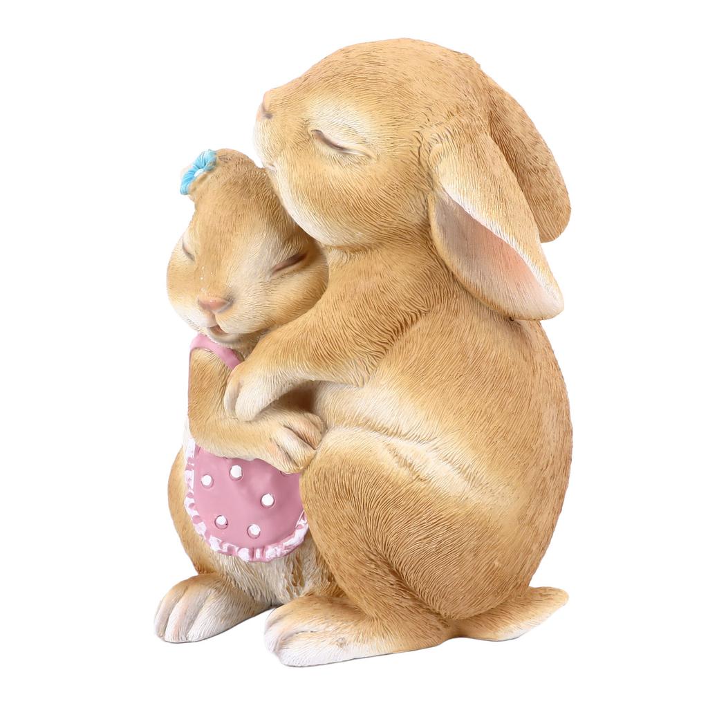 Garden Rabbit Statue Fadeless Resin Bunny Ornament Adorable Exquisite Animal Figurine for Lawn Yard Patio