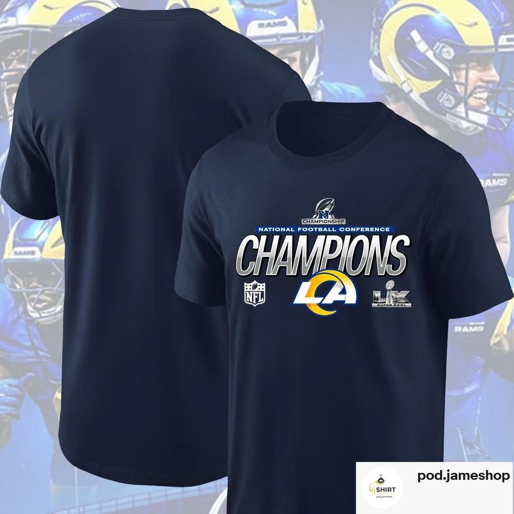 LA Ram 2025 NFC Champions Conference Champions Navy Shirt S-5XL Unisex T-Shirt L