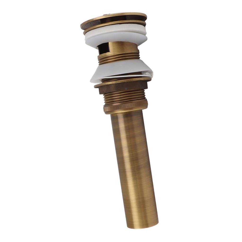 Pop Up Sink Drain Vintage Sink Vessel Drain Stopper Plant Pattern Brass Quick Drainage Sink Parts for Bathroom Basin